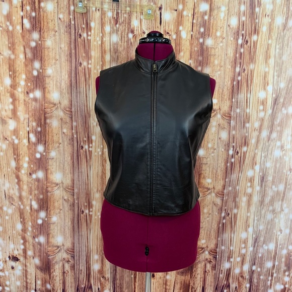 Apostrophe 100% Leather Vest Size 10 Very Soft - Picture 3 of 7